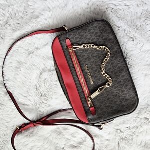 Michael Kors Red and Black Crossbody Bag